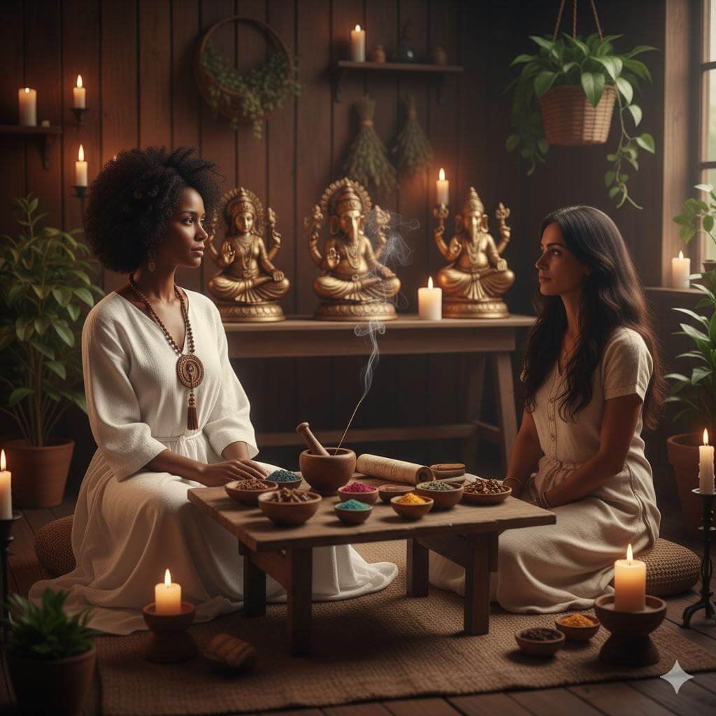 voyante therapeute traditionnele deux femmes